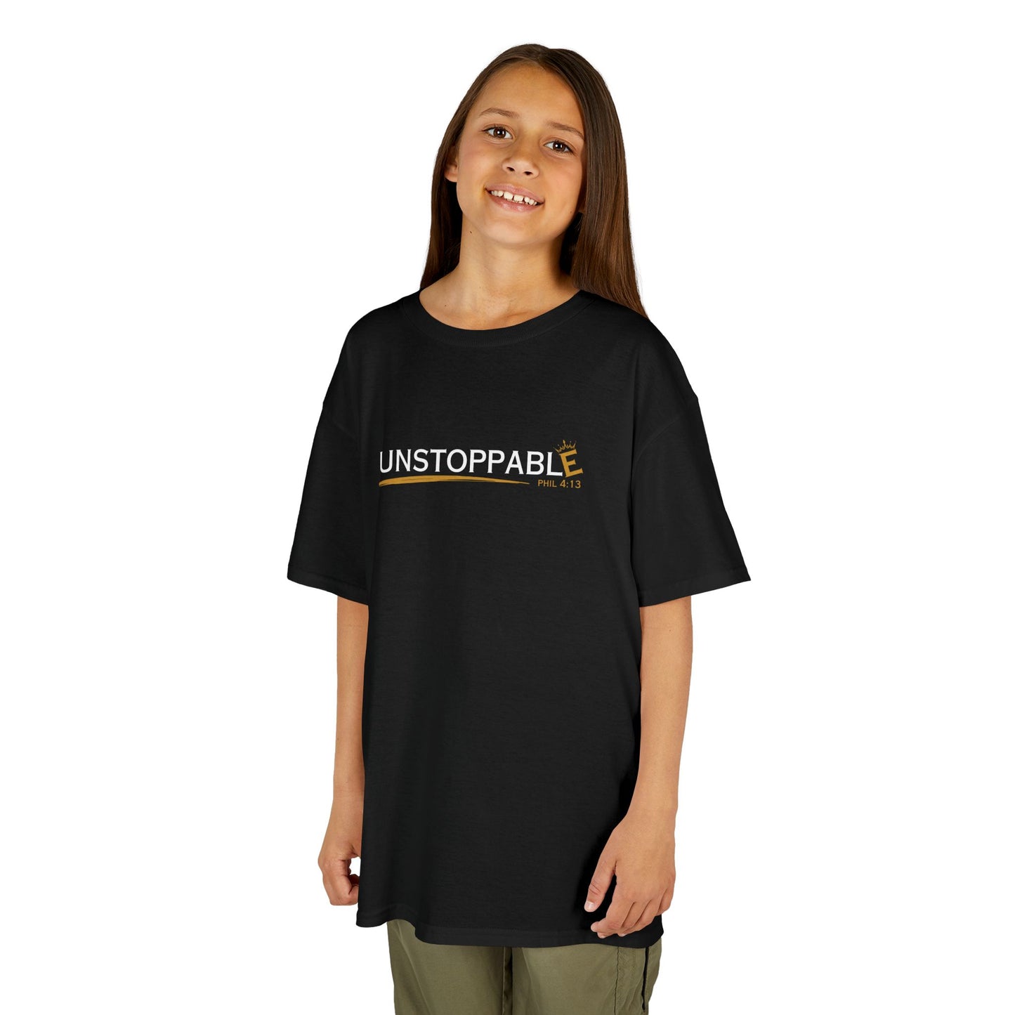 Unstoppable Kids Heavy Cotton Tee - Motivational Youth T-Shirt
