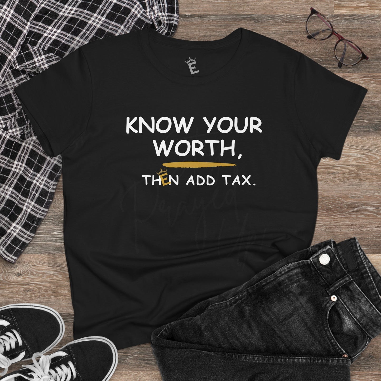 Know Your Worth - Women's Semi-Fitted Cotton Tee