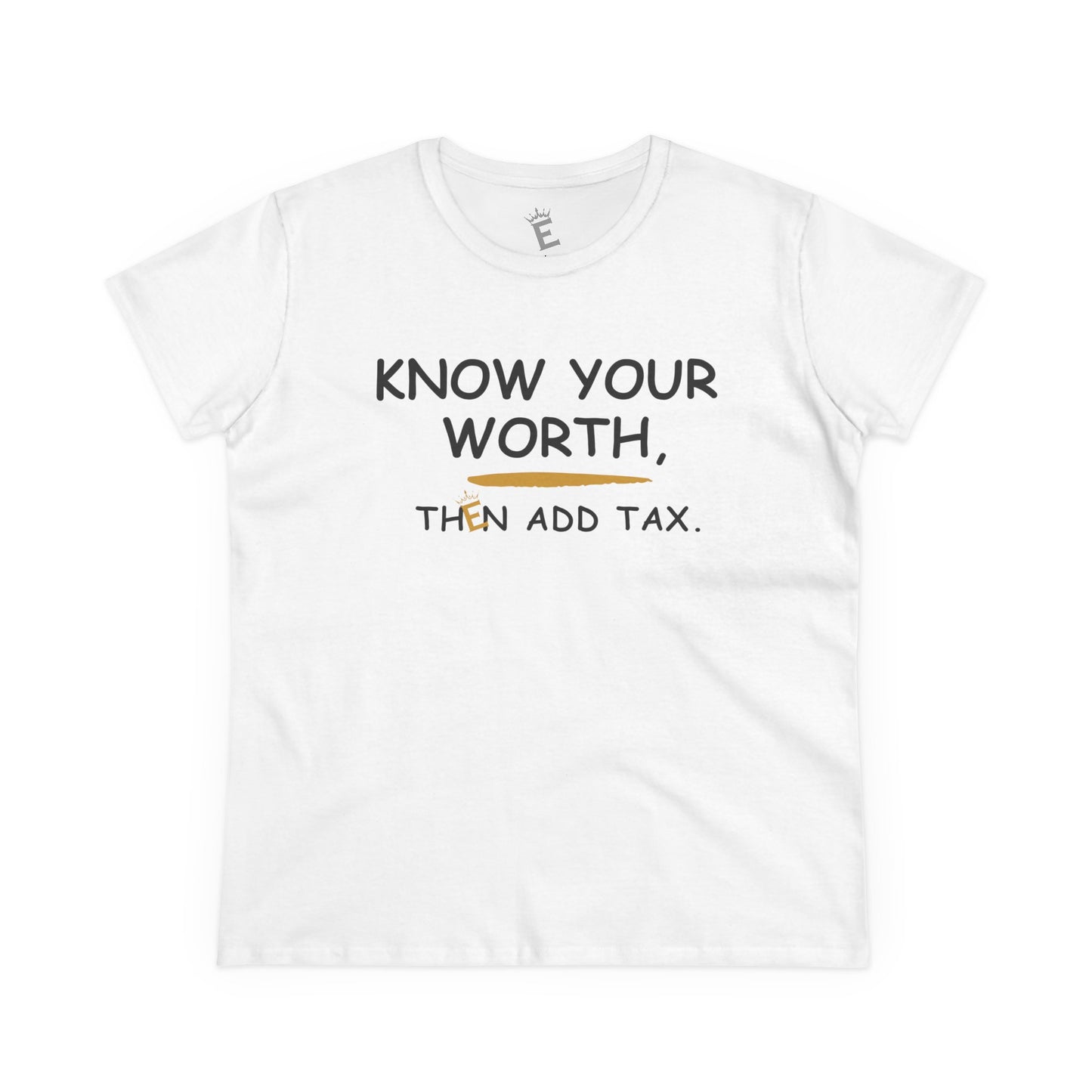 Know Your Worth - Women's Semi-Fitted Cotton Tee