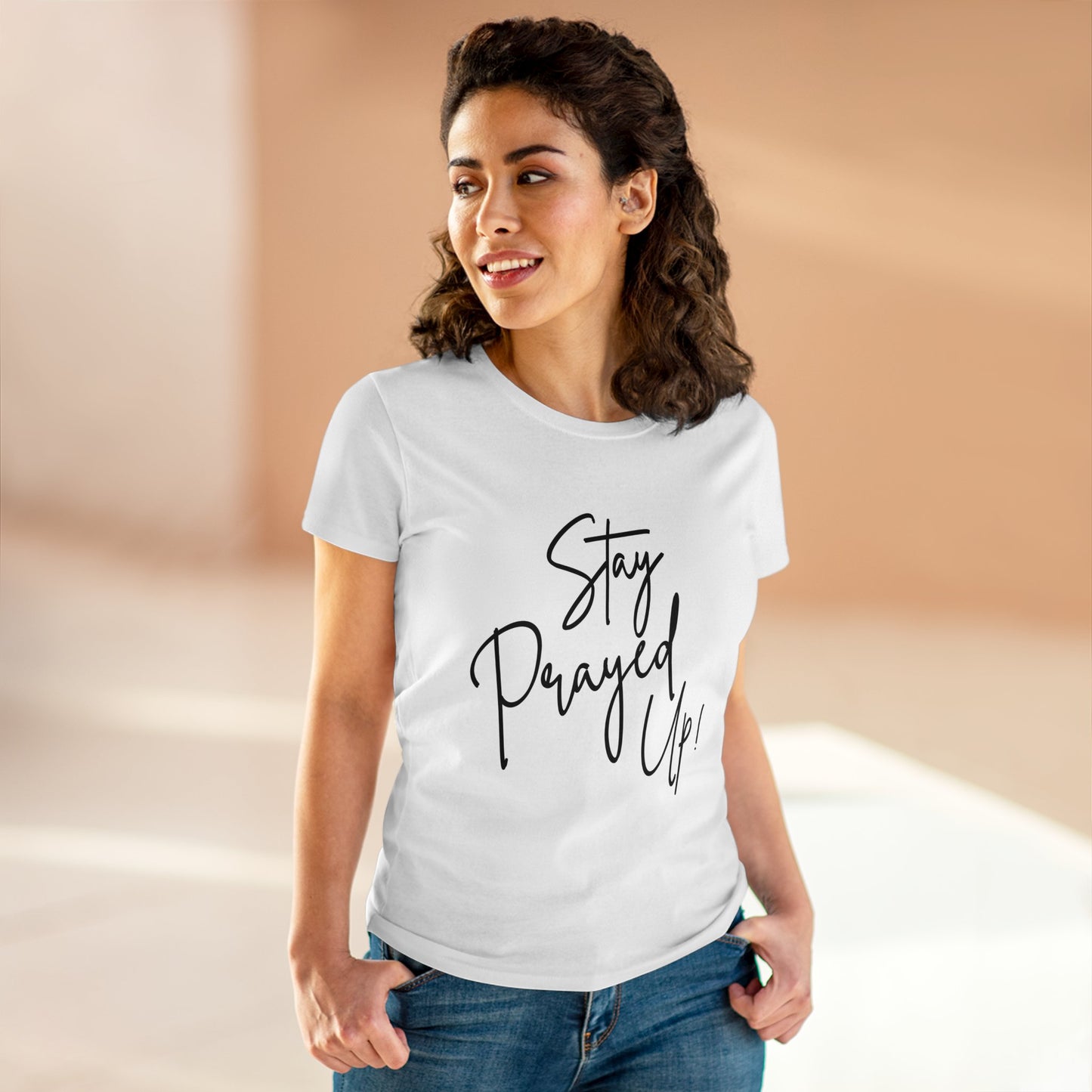 Stay Prayed Up - Women's Semi-Fitted Cotton Tee