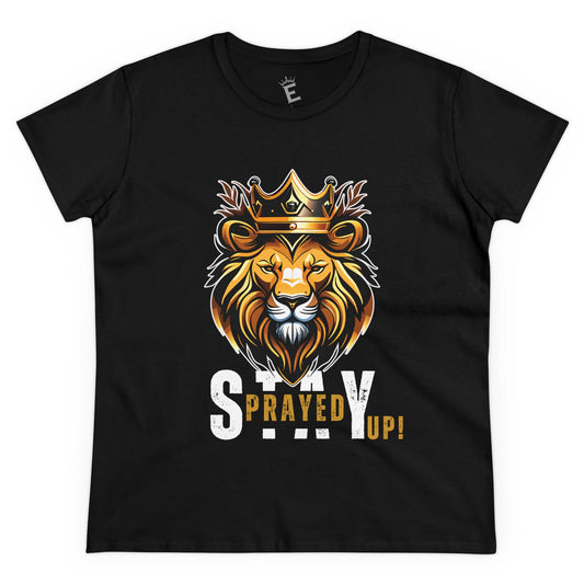 Stay Prayed Up (Lion) - Women's Semi-Fitted Cotton Tee