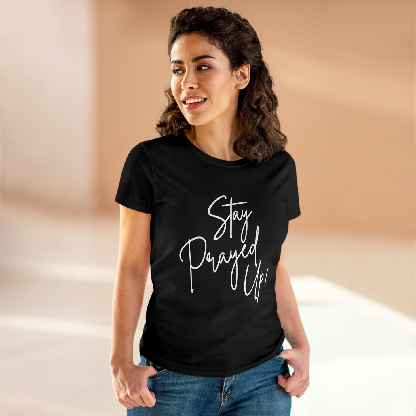 Stay Prayed Up - Women's Semi-Fitted Cotton Tee