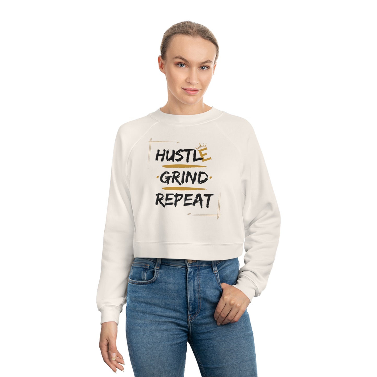 Hustle, Grind, Repeat - Women's Cropped Fleece Pullover